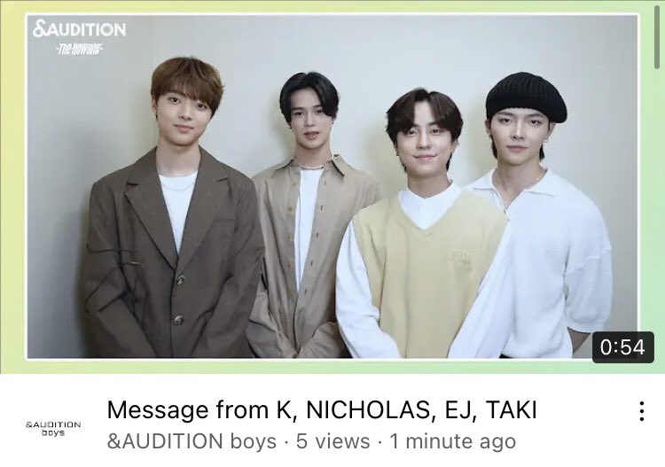 &amp;AUDITION boys Youtube Güncellemesi~

K, Nicholas, Ej ve Taki’den bir mesaj! 

🔗youtu.be/SwqKKmnj1v8

#andAUDITION