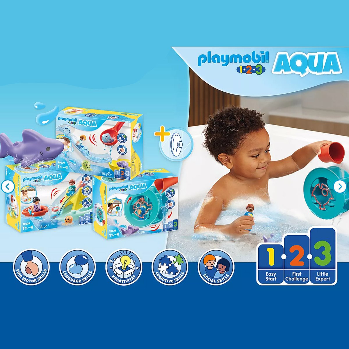 PlaymobilUK's tweet photo. NEW #Playmobil 1.2.3 Bath toys are available now. Perfect for little ones who are ready for their "First Challenge" 
#Toddler #ToddlerLife #learandgrow #bathfun 🛁
Visit https://t.co/am3PjeMVyR for more information  👈 https://t.co/VoB5lRyG3O