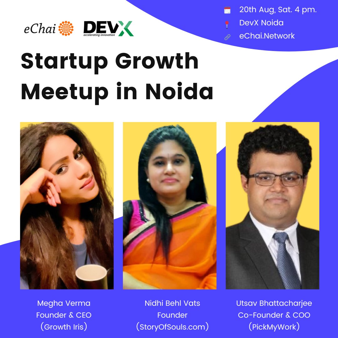 jatin10's tweet photo. Startup Growth Networking Meetup in Noida is happening today at @DevX_Work Noida from 4 pm to 6 pm.

Free registration @ https://t.co/cMQuyTskNe

#eChai #Startups #Noida #DelhiNCR https://t.co/6uktJDBv8W