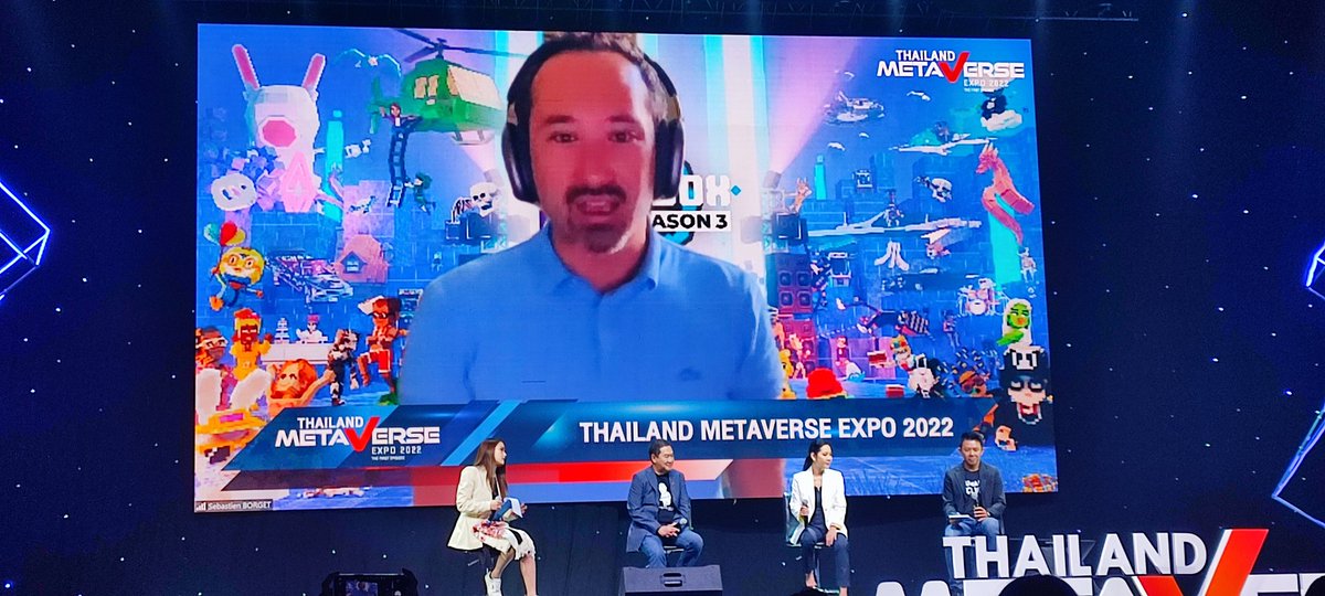 Micke_Dance's tweet photo. That's you! @borgetsebastien with @humanxclubnft from ThailandMetaverseExpo
 in Thailand! @TheSandboxGame #Thesandbox #Metaverse
 https://t.co/AINj6RxFrT https://t.co/xB8QC3I3Be