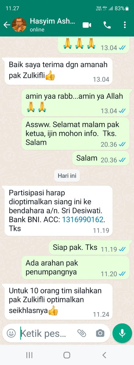 PERHATIAN

Hati2 &amp; waspada penipuan mengatasnamakan saya Hasyim Asy'ari (Ketua KPU) kepada Pimpinan Parpol dg meminta uang dalam pendaftaran &amp; verifikasi Parpol.
Harap abaikan segala permintaan uang, karena itu adalah penipuan.

<a href="/KPU_ID/">KPU RI</a> <a href="/bawaslu_RI/">Bawaslu RI</a> <a href="/DKPP_RI/">DKPP_RI</a> <a href="/maman1965/">IG : kangmaman1965</a> <a href="/na_dirs/">Nadirsyah Hosen</a>