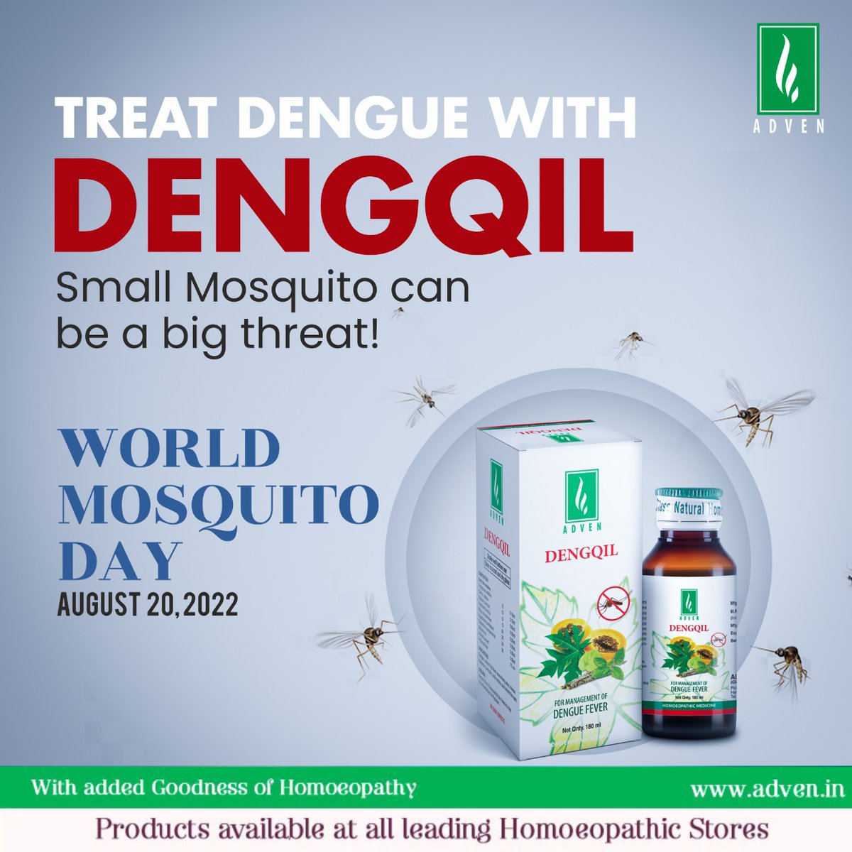 This monsoon season - Stay Safe, Stay Healthy.

World Mosquito Day

adven.in/dengqil-syrup.…
#WorldMosquitoDay #MosquitoDay #mosquito #worldmosquitoday2022 #mosquitos #awareness #DENGQIL #ADVEN #Homoeopathy #HomoeopathicMedicine #advenbiotechpvtltd @ADVENBIOTECH