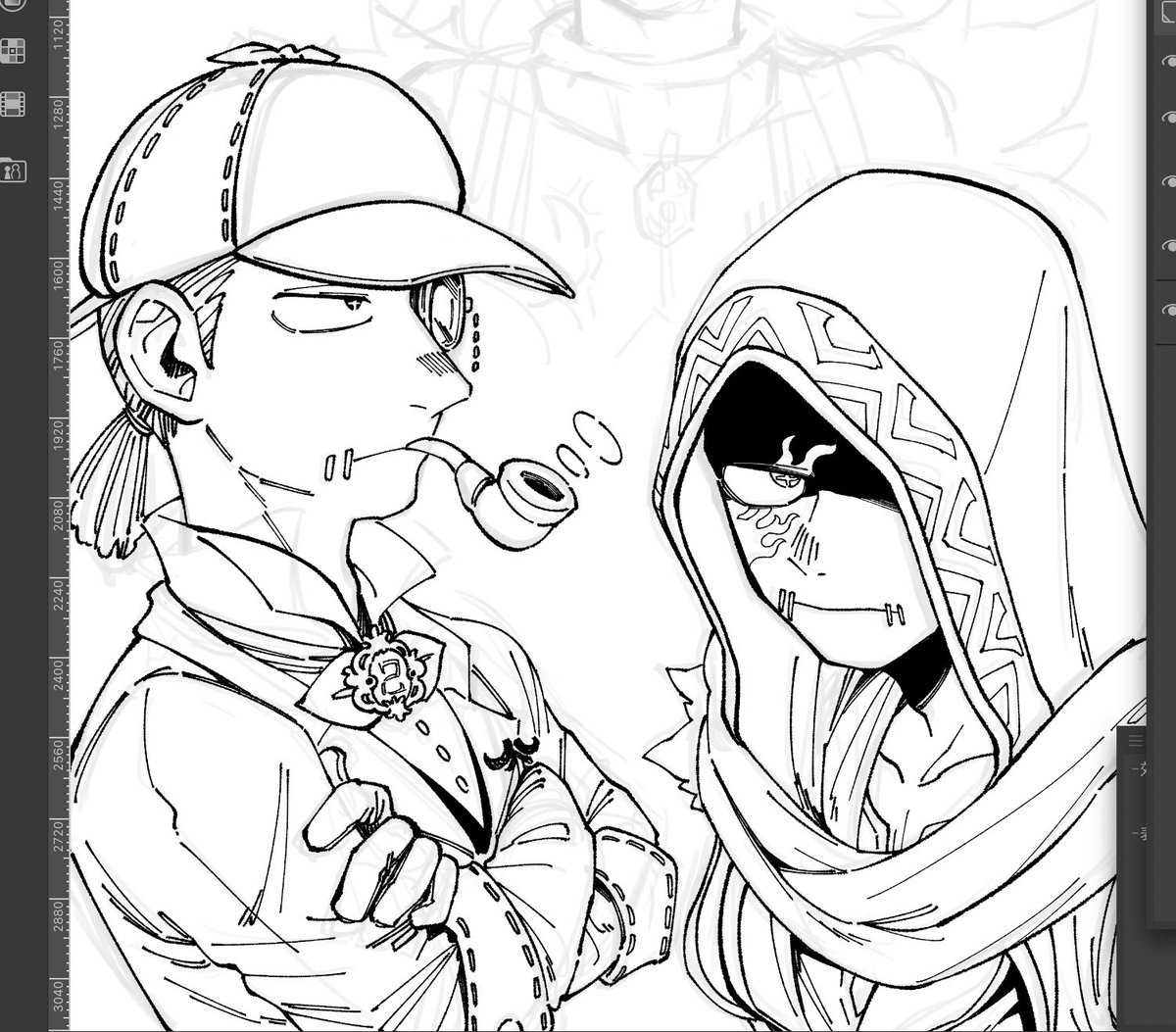 顔のある傭兵描くの久々でどんな顔だったか忘れている 