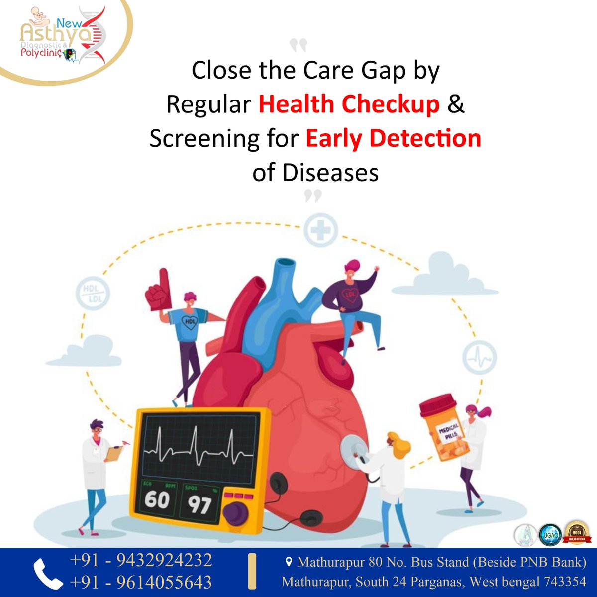 AsthyaNew's tweet photo. A full-body checkup is a comprehensive health examination that includes a variety of medical diagnostic tests. New Asthya Diagnostic Polyclinic offers complete, master, preventive health packages near you at best price.

Call me: 9432924232, 9614055643

#healthcheckuptest #health https://t.co/2fx3DGlqwv