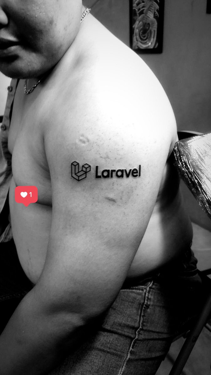 darealqhan's tweet photo. My friend said: “Laravel save my life” and then… I love this tattoo 🥰 @laravelphp @taylorotwell 😅 https://t.co/Y7uo28ZfrT