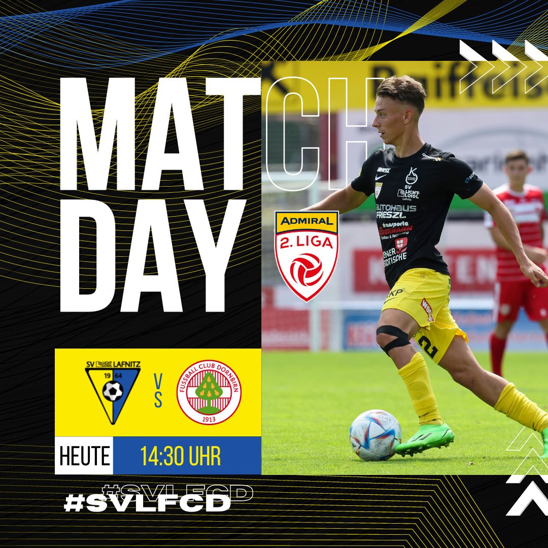 svlafnitz's tweet photo. ๐ ๐๐ง๐๐๐๐๐ฌ
Auf ins dritte Heimspiel!โ
๐ฏ
Um 14:30 Uhr startet die Partie gegen den FC Dornbirn!๐ฅ
GEMMA!๐๐
โข
#MatchDay #LigaZwa #AdmiralLigaZwa #SVLFCD #SVLafnitz #GEMMA https://t.co/XGoC47WXOw