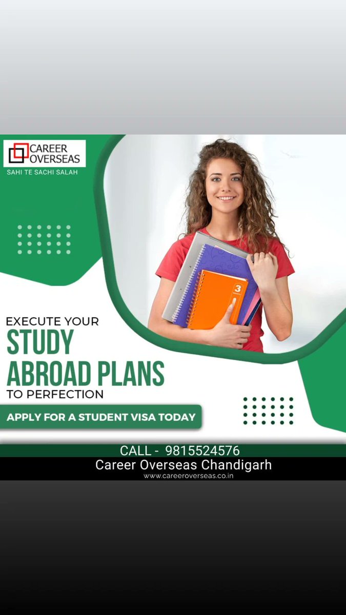 careeroverseas7's tweet image. Executive Your Study Abroad Plan To Perfection
Apply For Student Visa Today
Contact  : 9878824576 | 9878624576
#CANADAStudyVisa #AustraliaStudyVisa #StudyVisaConsultant #VisaConsultant #CareerOverseas #StudentVisa #StudentVisaConsultant #ImmigrationConsultant #VisaOverseas