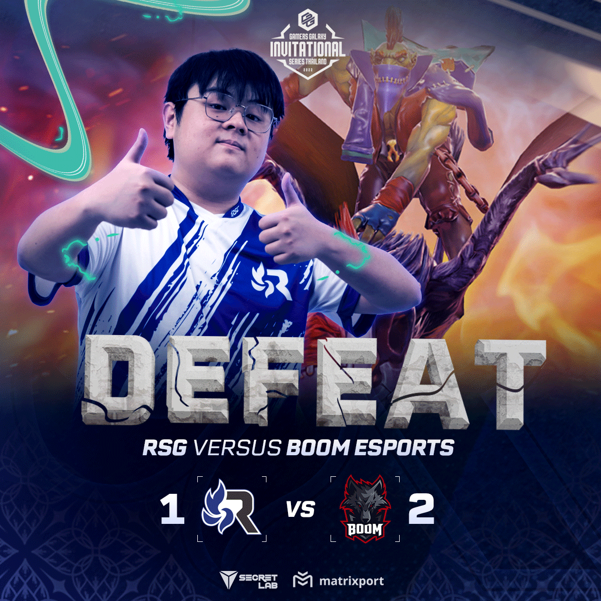 Our run ends here and we gave a good match to our The International 11 SEA Representative <a href="/boomesportsid/">BOOM Esports</a> GGs! 

#GGRSG #Dota2