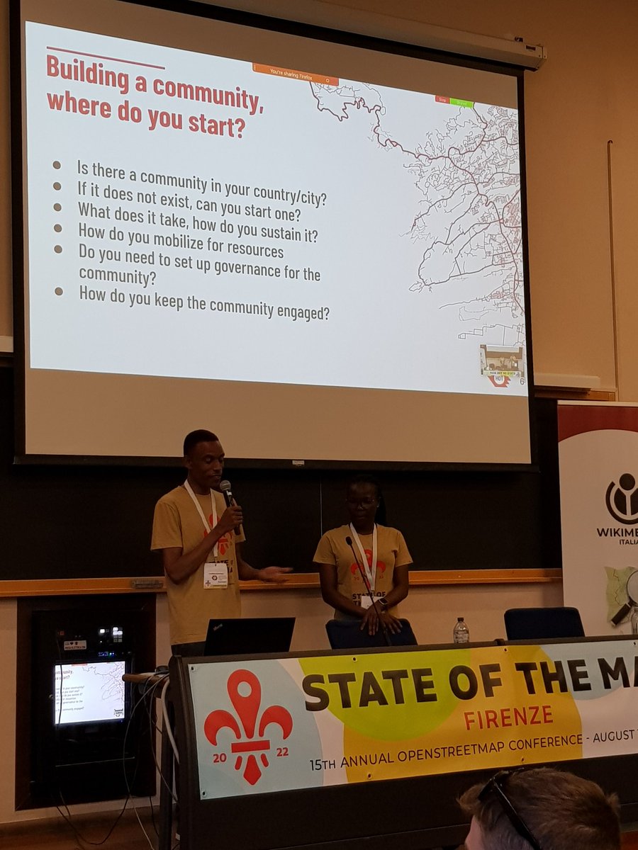 Pete Masters (@pedrito1414) on Twitter photo Good questions from <a href="/kateregga1/">Geoffrey Kateregga</a> & <a href="/SharonKE_/">Sharon(She/Her)</a> at <a href="/sotm/">State of the Map</a> - Building a community.... where do you start? Good questions from <a href="/kateregga1/">Geoffrey Kateregga</a> & <a href="/SharonKE_/">Sharon(She/Her)</a> at <a href="/sotm/">State of the Map</a> - Building a community.... where do you start?