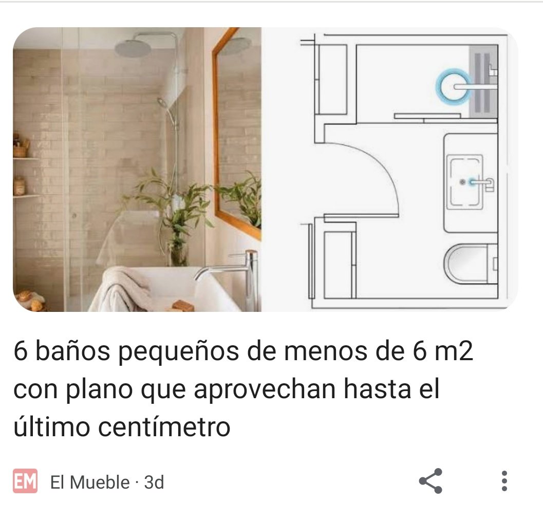 6 baños pequeños de menos de 6 m2 con plano