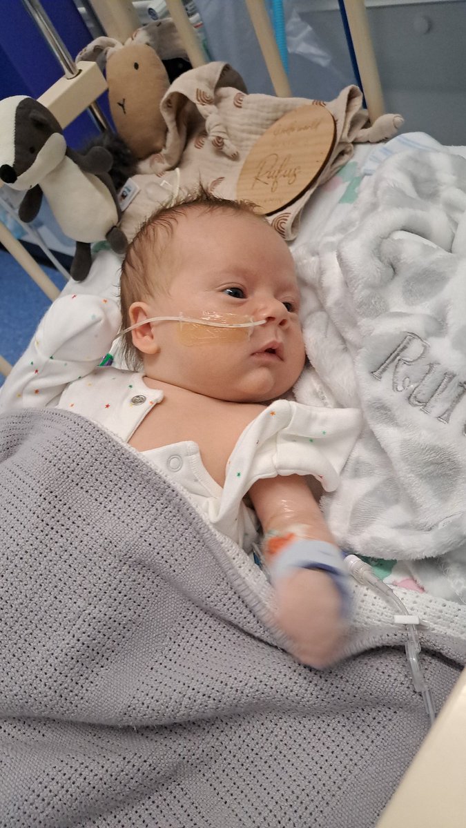 BenOxlade1's tweet photo. Walked into the ward to find him wide awake and judging me for not being there sooner!

We're back to where we were a week ago. The problems we had with progress a week ago seem very small compared to what happened. Next focus is getting his long line out and on full feeds! https://t.co/Kp2UMaoG6q