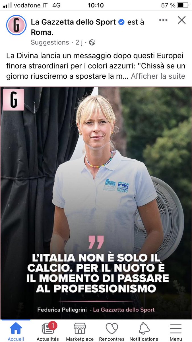 Le sport italien est la natation et les nageurs doivent devenir des exemples pour les jeunes. De plus la natation est un sport technique, qui exige un mental d’acier et qui t’apprend à persévérer.