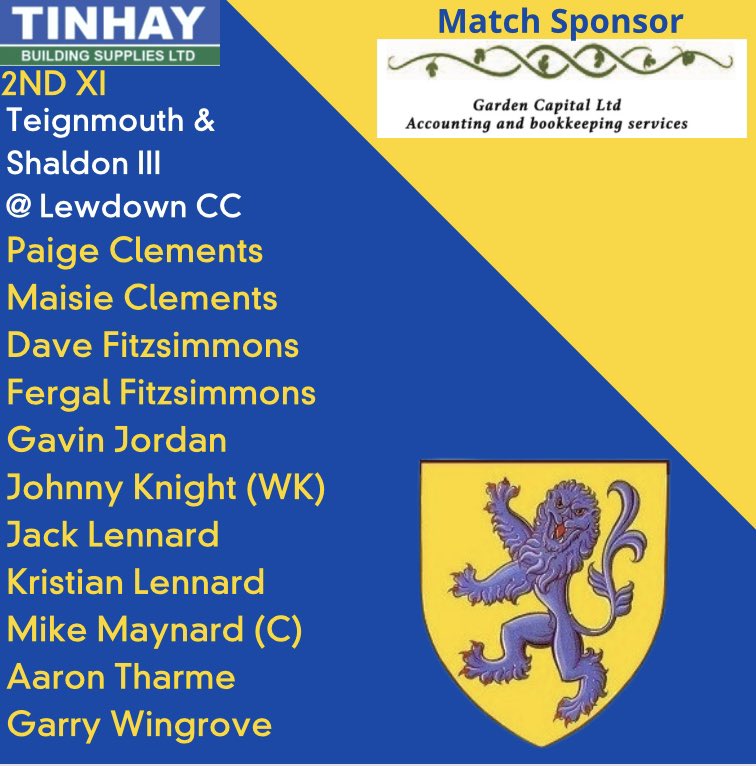 Teams for today 👏🏼

1’s travel to <a href="/CCPlymouth/">Plymouth Cricket Club</a> for the next stop on the D Division express 🐎 

2’s back in action and at home to <a href="/TeignmouthSCC/">Teignmouth & Shaldon CC 🏏</a> 

Go well everyone!