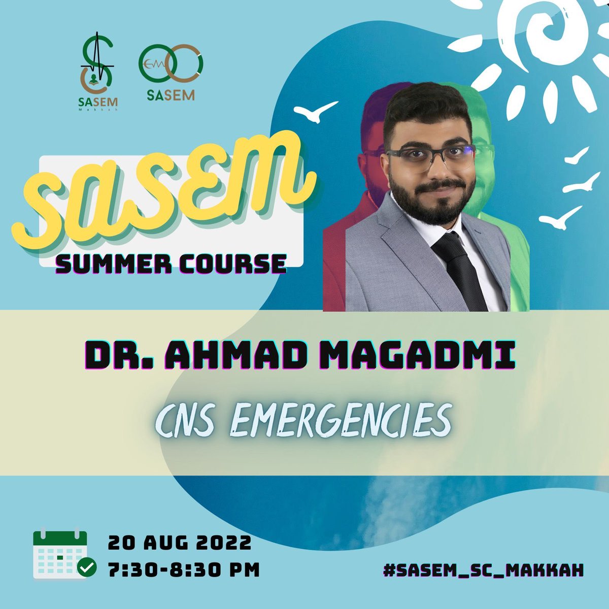 SaudiEmergency's tweet image. 📌اليوم السابع من ايام الكورس الصيفي لطب الطوارئ
SASEM Summer Course

مع الدكتور/ أحمد مقادمي @A_Maqadmi 
CNS Emergencies 

ومع الدكتور / شاكر الغالبي 
GI Emergencies 

#SASEM_SC_Makkah