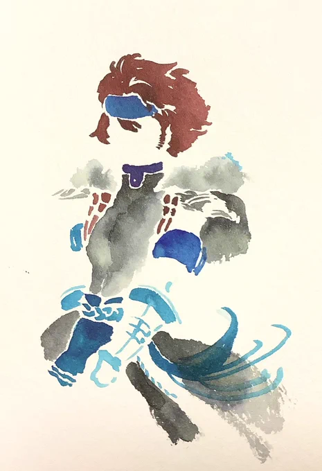 水彩きこり 