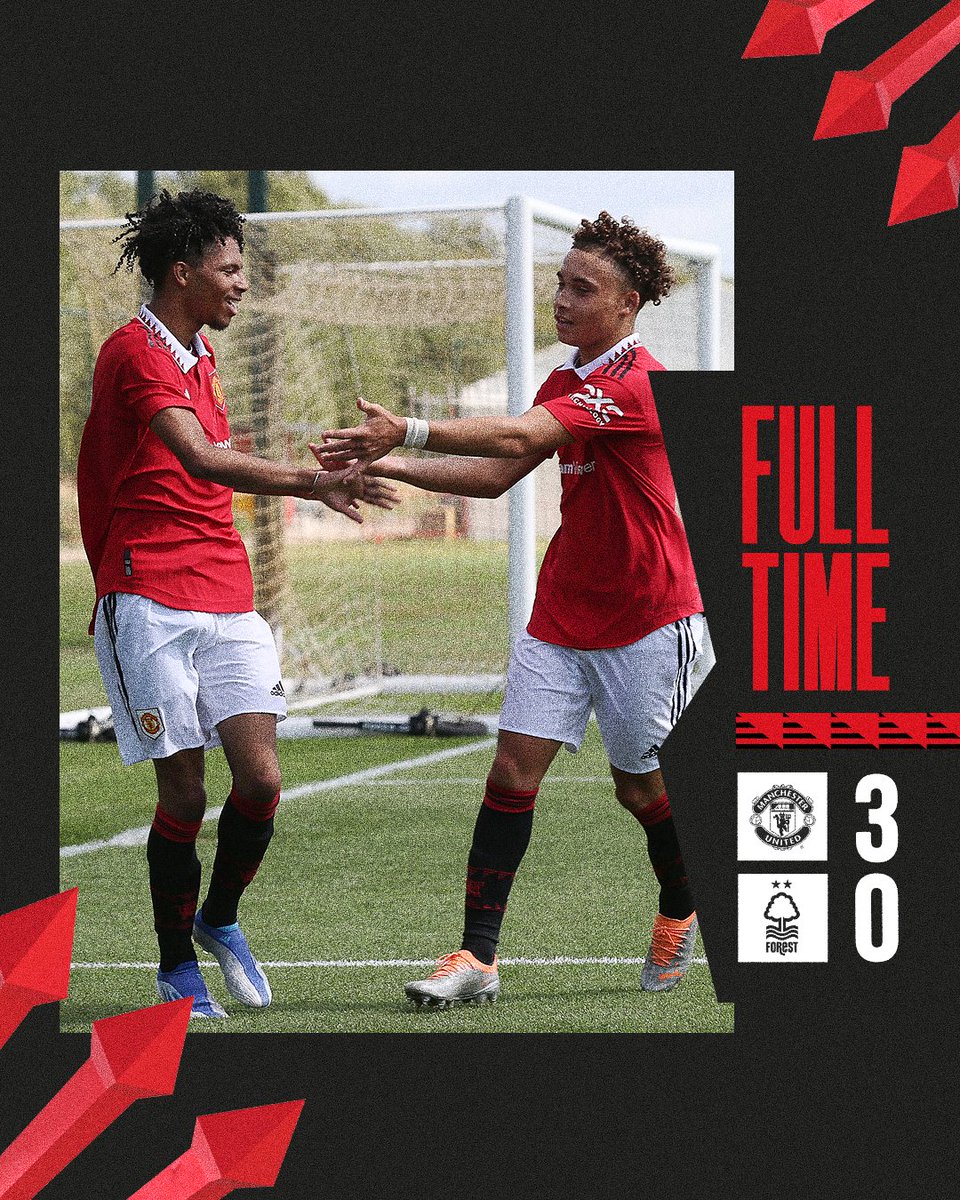 ManUtd's tweet photo. 🏁 Three goals = three points for Travis Binnion's side in our #U18PL opener!

Top performance, lads 👊

#MUFC || #MUAcademy https://t.co/mZXSA6BJ07