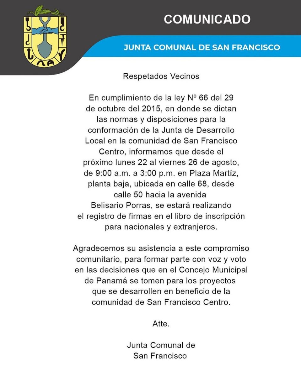 LotuyoesSanFran's tweet photo. 🧵Vecino/na de SAN FRANCISCO CENTRO: si quieres participar del proceso de elección de JUNTA DE DESARROLLO LOCAL de esta comunidad, les cuento q ya fue anunciado x parte de la @jcsanfrancisco_ el periodo de inscricpiones en el Padrón Electoral de esta importante cita 🧵👇 https://t.co/6pmhJhjusb