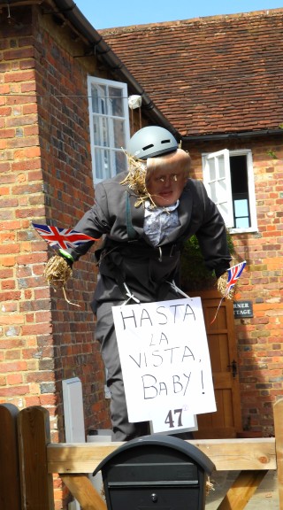 MrsWaterVole's tweet photo. Boris is having another holiday at the Flamstead Scarecrow Festival! https://t.co/u4bw0RSuVN
