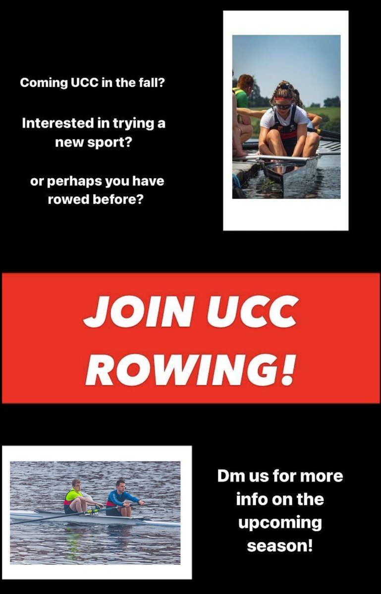 Are you interested in joining UCC Rowing Club next season? We are currently looking for new members to join our Novice and Club squads, dm us for more info on how to join! @UCCSport @Quercus_UCC @RowingIreland