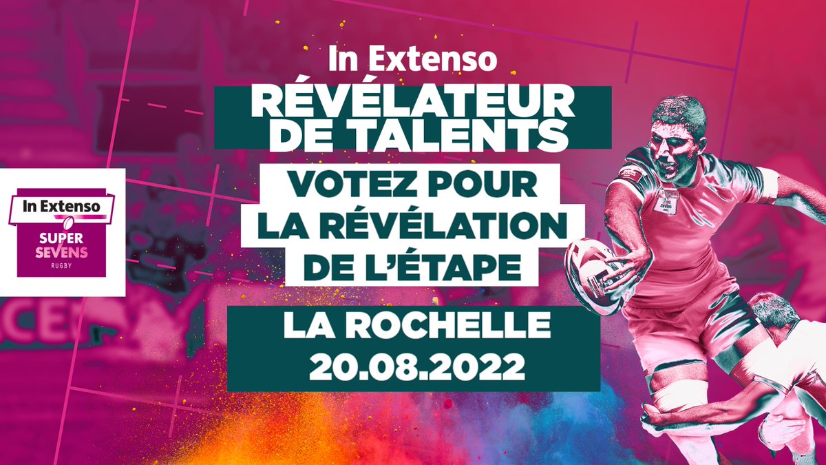 inextensofr's tweet photo. 🏆 Trophée de la Révélation In Extenso. Ce n'est pas le talent qui manque au #Supersevens ! Qui succèdera à Victor Hannoun de l'@avironRugbyPro ? Votez pour la Révélation de cette 2e étape au @staderochelais 🎉👉 https://t.co/uXmJ3mQlf7

@supersevens @LNRofficiel https://t.co/gm3XRI81TH