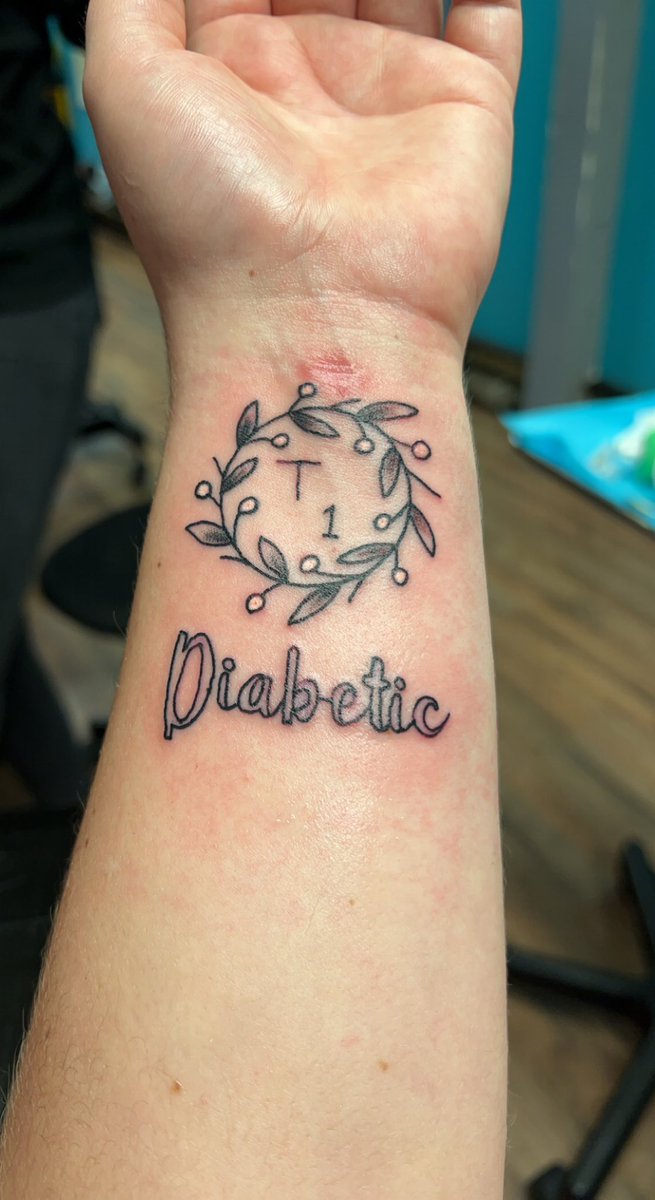 jenna_austerman's tweet photo. Tragus done and first tattoo in the books!🥰 #type1diabetes #type1awarness https://t.co/xcugYfTmXu