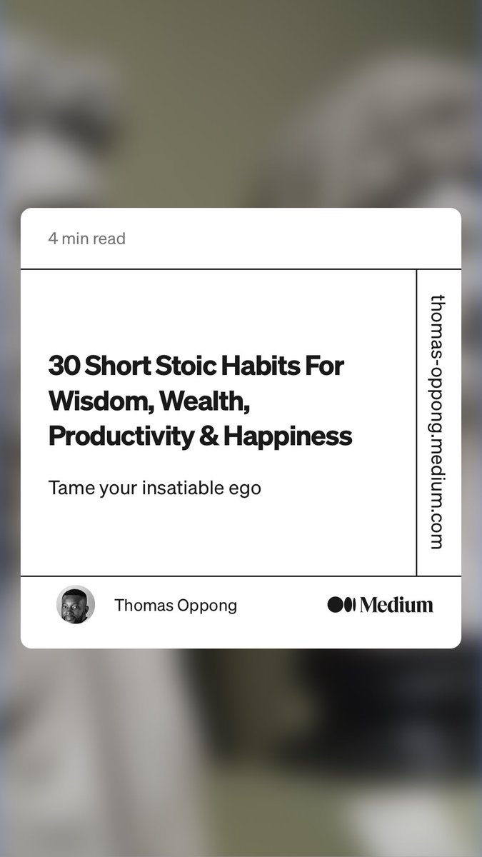 rololarra's tweet photo. “30 Short Stoic Habits For Wisdom, Wealth, Productivity &amp; Happiness” by Thomas Oppong
https://t.co/juZswYzCiZ https://t.co/owxCEZVUb8