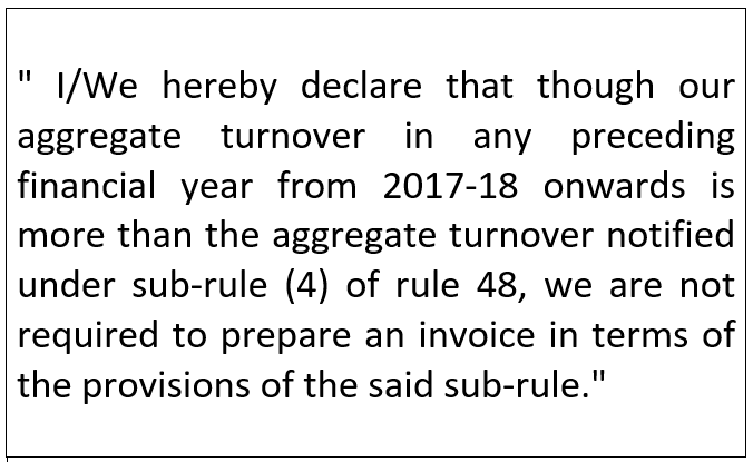 financepost_in's tweet photo. Taxpayers who are not required to generate e-invoices despite their turnover exceeds the limit prescribed for e-invoicing will have to add the below-mentioned declaration as per rule 46(s) in the tax invoice.
https://t.co/gYD3rYAgyn
#GST #taxinvoice #einvoice #rule46 https://t.co/VcVFUZQgKT