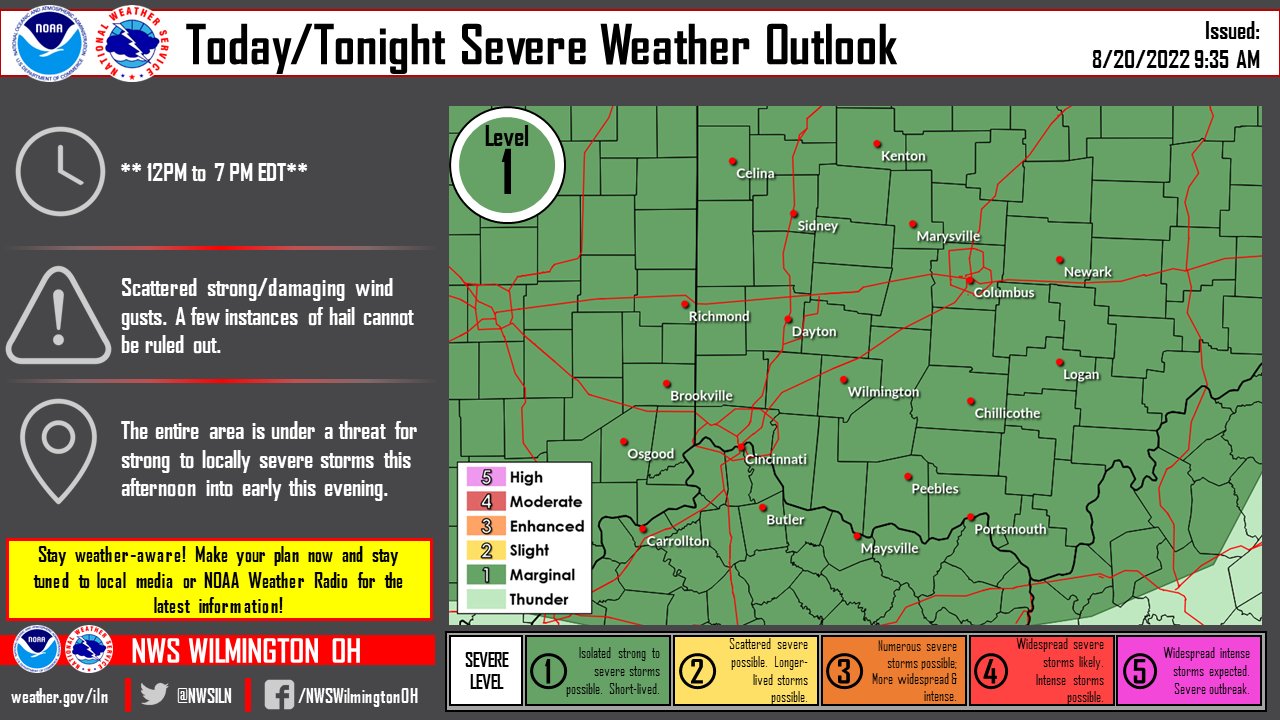NWS Wilmington OH on Twitter "Scattered thunderstorms are likely this