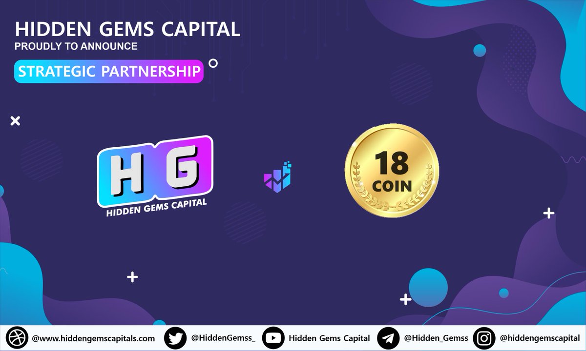18COIN x  Hidden

We are excited to announce our strategic alliance with Hidden Gems  @HiddenGemss_

Hidden Gems is a Venture Capital Company focus on being a blockchain advisor and investment firm in the blockchain space.
#18coin