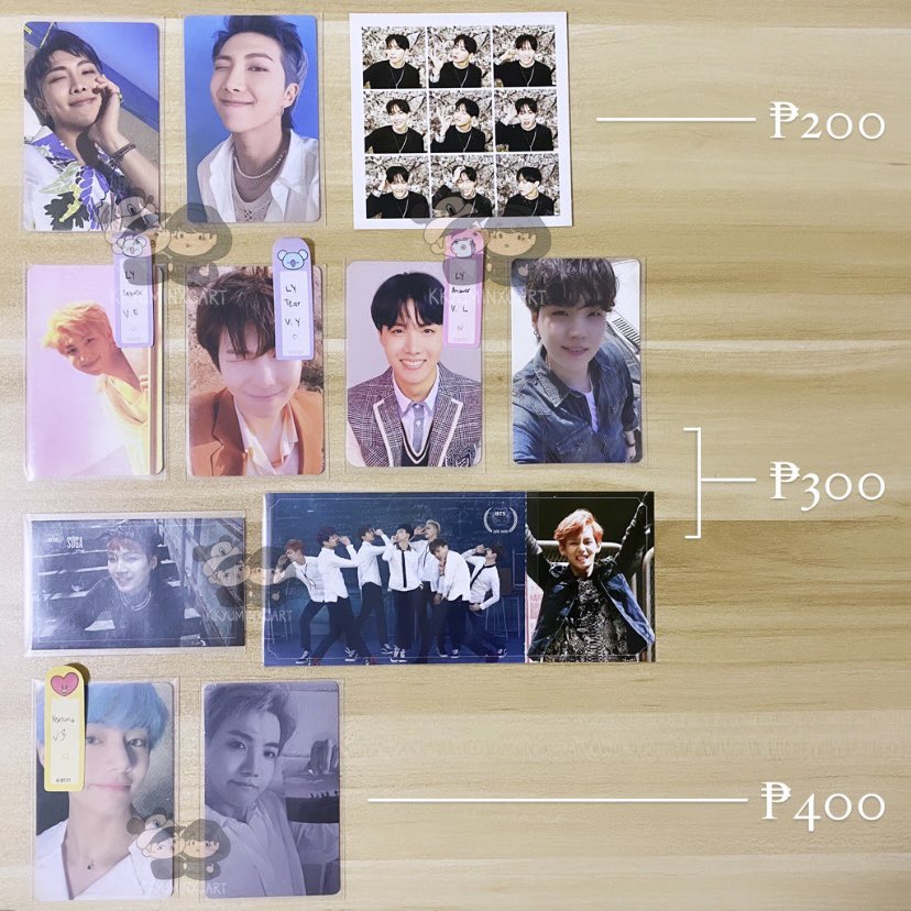 kkyuminxcart's tweet photo. 𓄲 wts lfb ph 𐄙 help rt 𐄙 #kmxsells

⟢ namjoon, hobi, yoongi, &amp; taehyung pcs
 
⤿ must bundle tae w another pc
⤿ all mint
⤿ payo

dms only ¨̮ 

𖤘 bts rm jhope suga v butter peaches cream pob hyyh pt 1 ly tear y answer ans e l dark and wild d&amp;w sla persona v3 proof standard https://t.co/kwLfyByFbg