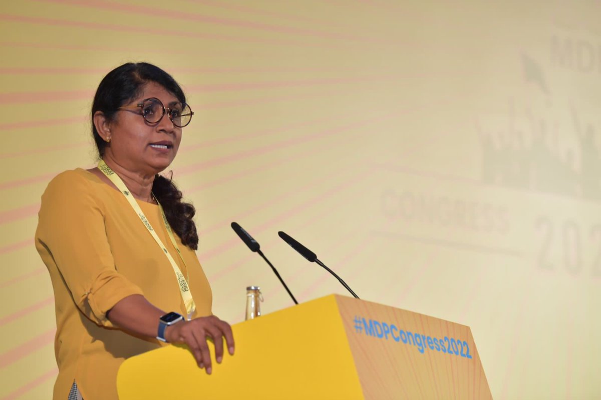 MDPSecretariat's tweet photo. މިނިސްޓަރ އޮފް ޑިފެންސް އަލްއުސްތާޛާ މާރިޔާ އަޙްމަދުދީދީ  ގެ ވާހަކަފުޅު ދެއްކެވުން ކުރިއަށްދަނީ  

އެމްޑީޕީގެ 4 ވަނަ ކޮންގްރެސް ކުރިއަށްދަނީ

#MDPCongress2022 https://t.co/5Uh7iPK1Im