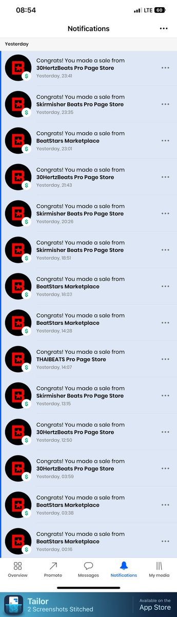 Made just one sale the day before on <a href="/BeatStars/">BeatStars</a> , and then yesterday was a completely different story. This is really how the business is. It’s a rollercoaster ride. Keep pushing …