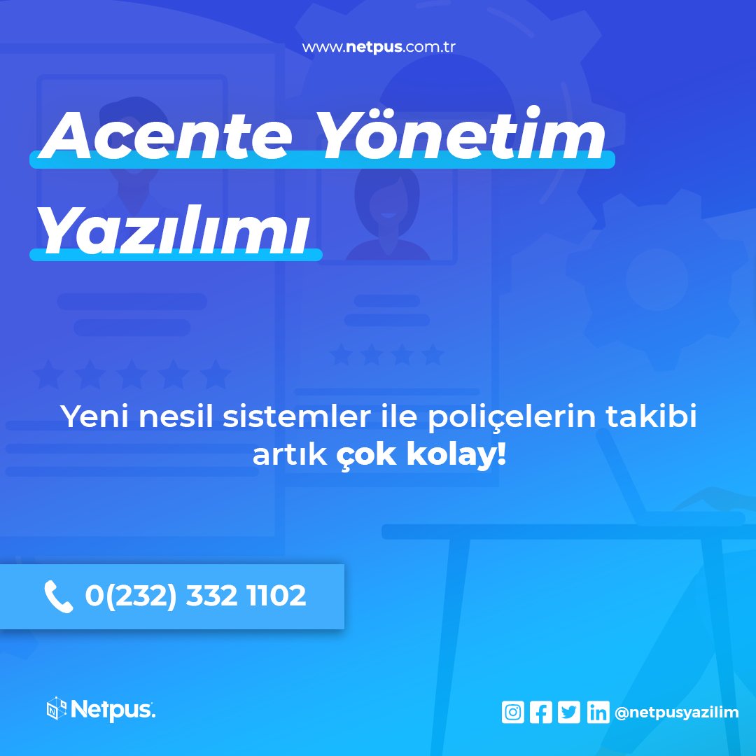 Sayısız özellikleriyle sektöre özgü tasarlanmış sistemler ile iş yükünüzü hafifletin.

📞 0 (232) 332 1102
📧 info@netpus.com.tr
🌐 netpus.com.tr
.
.
#netpus #netpusyazılım #software #web #application #yazılım #crm #crmyazılımı #acenteyazılımı