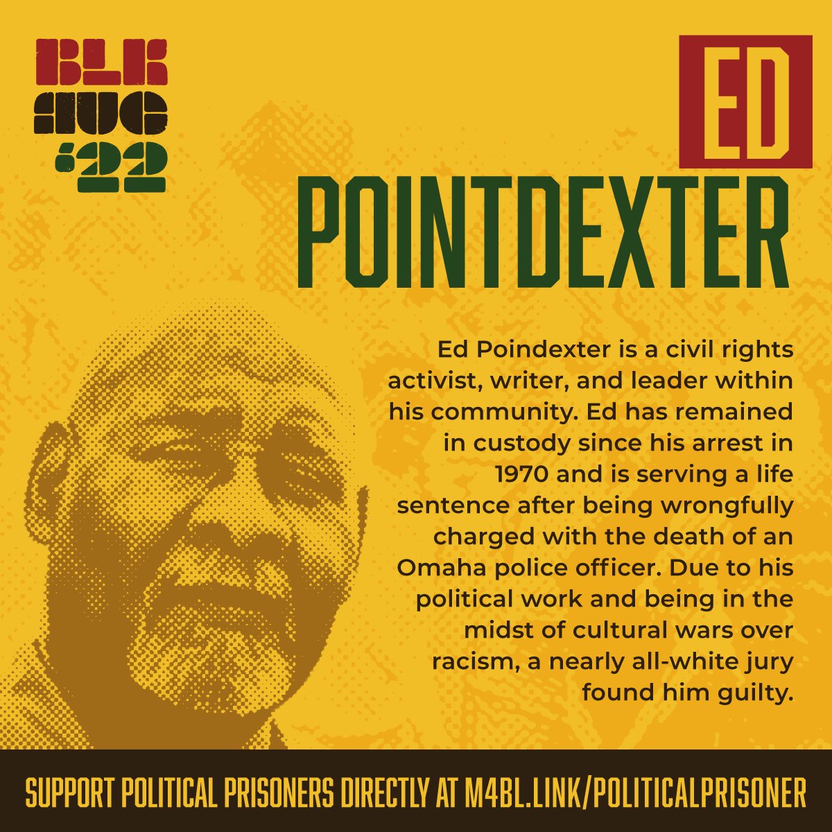 MXGMNyc's tweet photo. This #BlackAugust @Mvmnt4BlkLives & @MXGMNational Are Calling for the Freedom of #EdPoindexter & Other Political Prisoners! Here's How You Can Help: https://t.co/RExUtVM8uw #BlackAugustResistance https://t.co/YVcbn62ZrJ