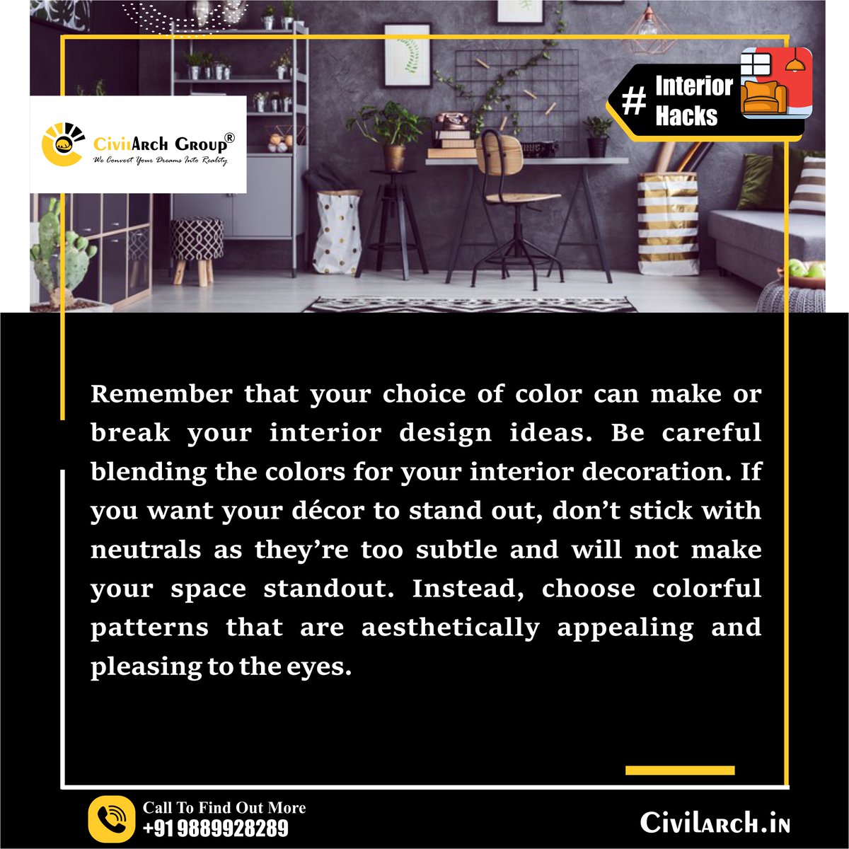 CivilArchgroup's tweet photo. Interior Design Tips By Team 
Civilarch #Civilarch #InteriorHacks https://t.co/zDIMaySs2J