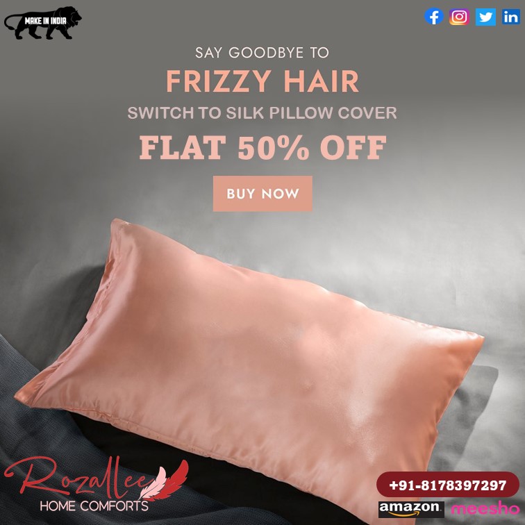 rozallee's tweet photo. SAY GOODBYE TO
FRIZZY HAIR 
SWITCH TO SILK PILLOW COVER
FLAT 50% OFF
BUY NOW
Available online on Amazon, Flipkart
Contact/ WhatsApp: +91-8178397297
#rozallee #rozalleehomecomfort #silk #silkpillowcovers #champagnegold #rosegold #lavender #silver #charcoal #facemask #offer #flat50 https://t.co/wCfa7VG4C4