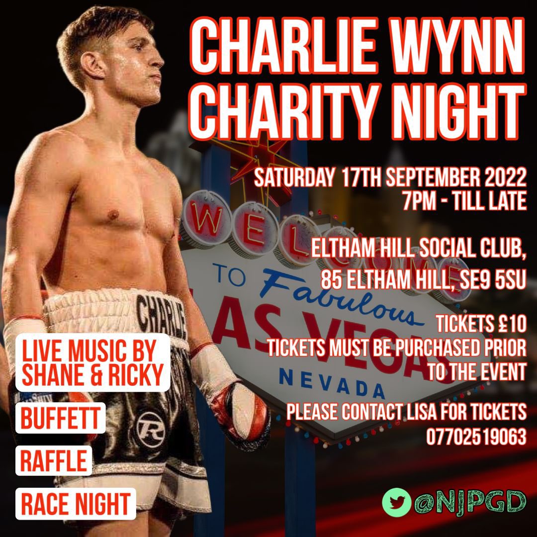 Come an support one of our own as he still needs your help. 

TICKETS NEED TO BE PURCHASED IN ADVANCE DUE TO THE VENUE CAPACITY BEING LIMITED. 

PLS DON’T TURN UP ON THE DAY WITHOUT A TICKET. 

Won and Wall Pls RT #charlieWynn