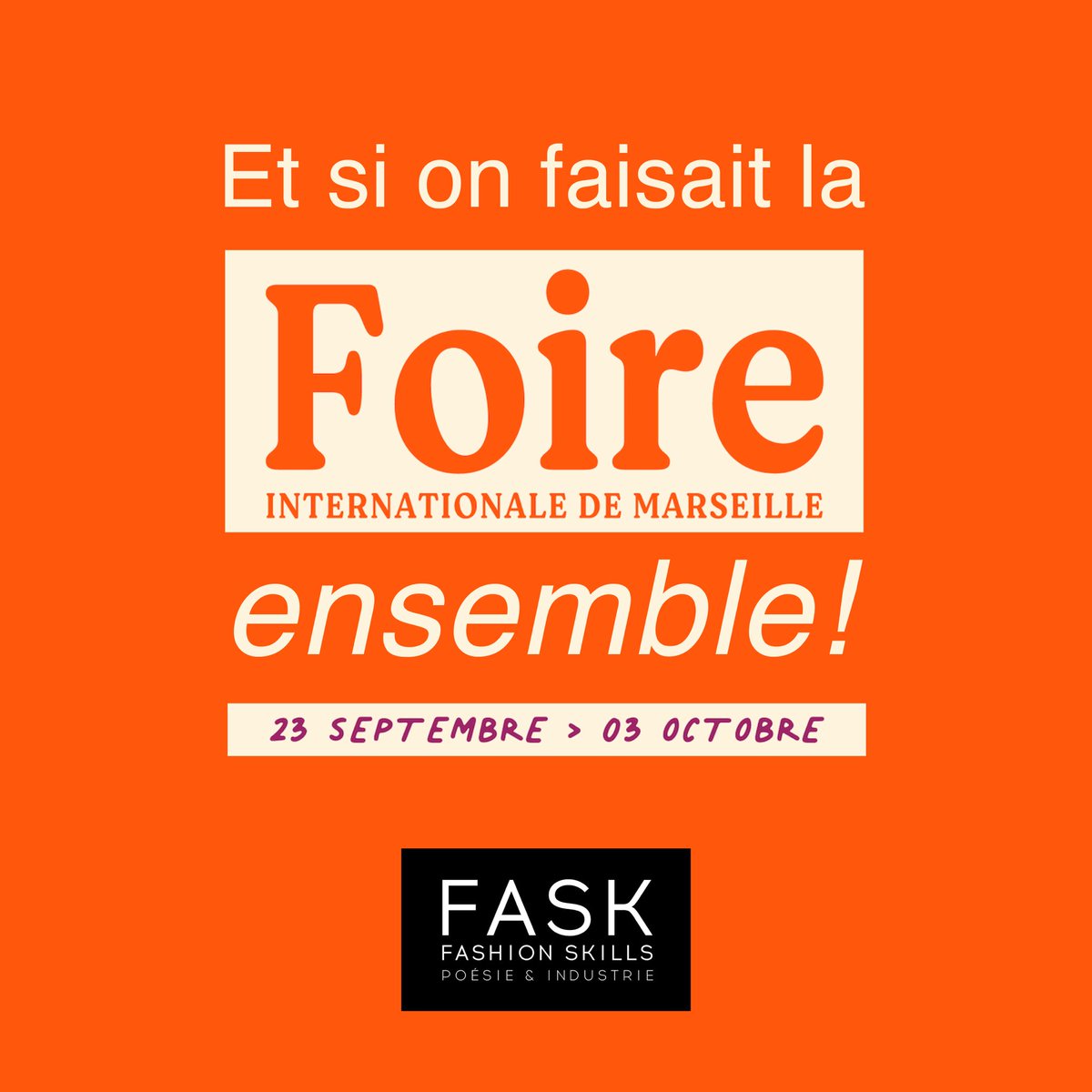 FASK_fashion's tweet photo. Notre série estivale : #FASK, c'est quoi ? 🤔
Chapitre 2, Épisode 3b : La Foire des Créateurs !
Il reste encore des places pour ceux qui sont intéressés ! C'est du 23 septembre au 3 octobre et c'est 200m2 dédié aux marques de la région sous les couleurs de FASK ! https://t.co/0hATUUDIJn