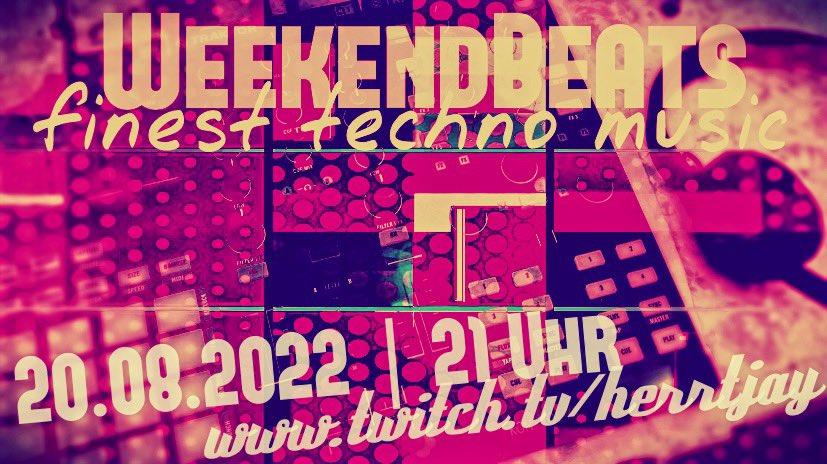 mrTJaaay's tweet photo. Eine #WeekendBeats im Monat, cool… Zwei WeekendBeats? Sau cool!!!
Heute Abend 21 Uhr: https://t.co/7UEOUZDRSW 😉🎧
#twitch #twitchde #techno #music #musik #hype #vorfreude #club #clubmusic #stream #foryou #fy #dj #livedj #technomusic #technodj #technolove #technoparty https://t.co/tNyCixtf0c