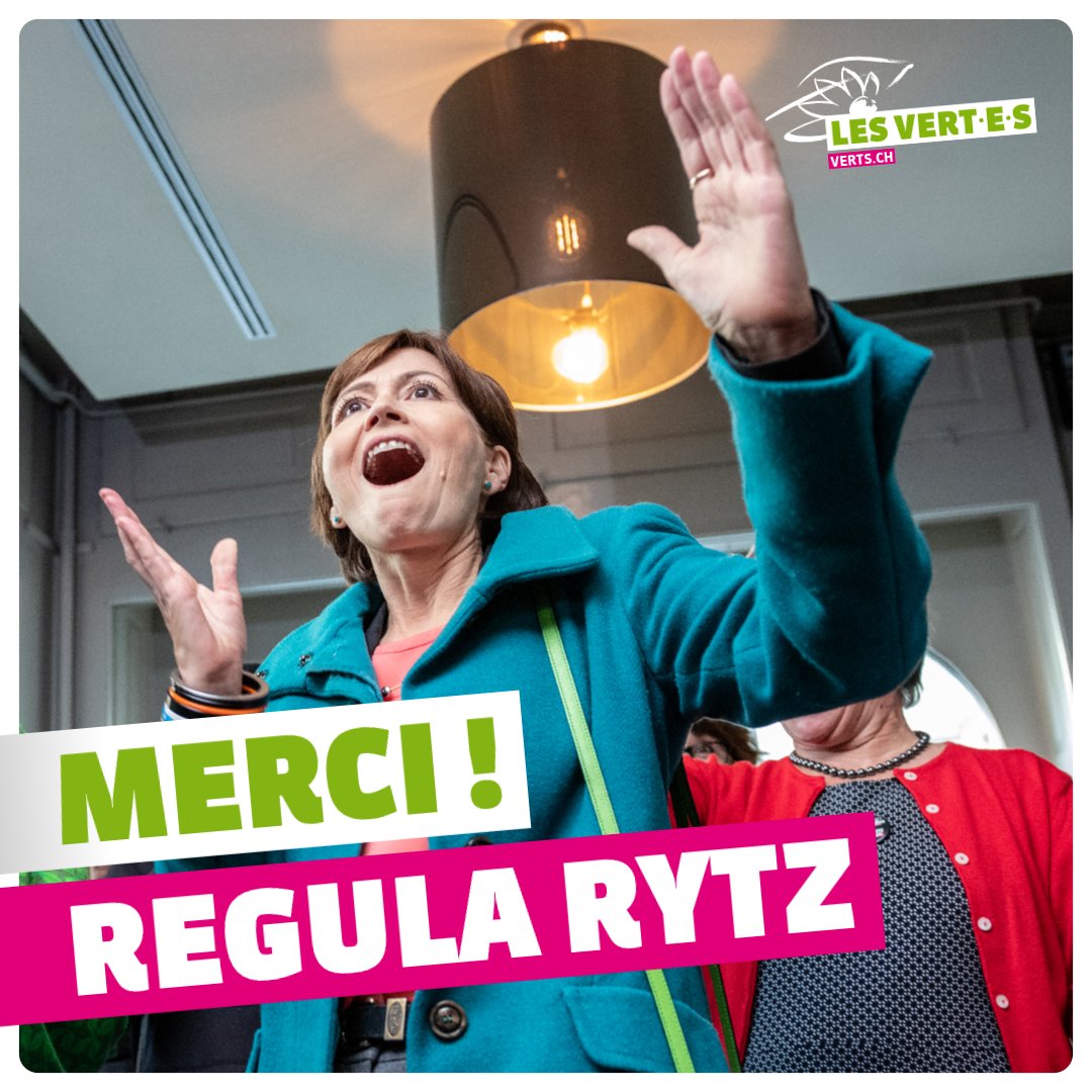 LesVertsSuisses's tweet photo. Nous remercions aujourd’hui Regula Rytz qui vient de quitter le Conseil national. 🌻 Un chaleureux merci pour ton engagement sans faille ! 💚 #MerciRegula #ADVerte https://t.co/C4OroAvHvC