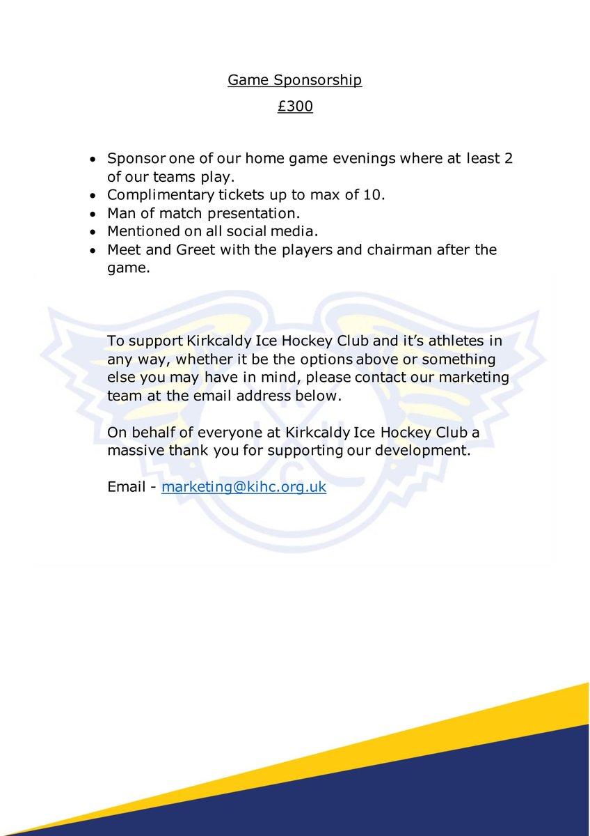 ice_kirkcaldy's tweet photo. Kirkcaldy Ice Hockey Club is seeking help through various sponsorship opportunities for our athletes in the 2022/23 season:

https://t.co/YX79elodN2

#SNLHockey https://t.co/WxsSDMoqFj