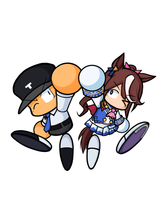 パワポケ公式絵風のトレーナーとテイオー単品 