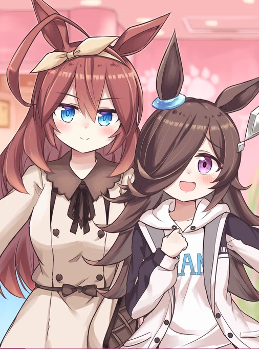 私服着せ替えっこなブルボンとライス 