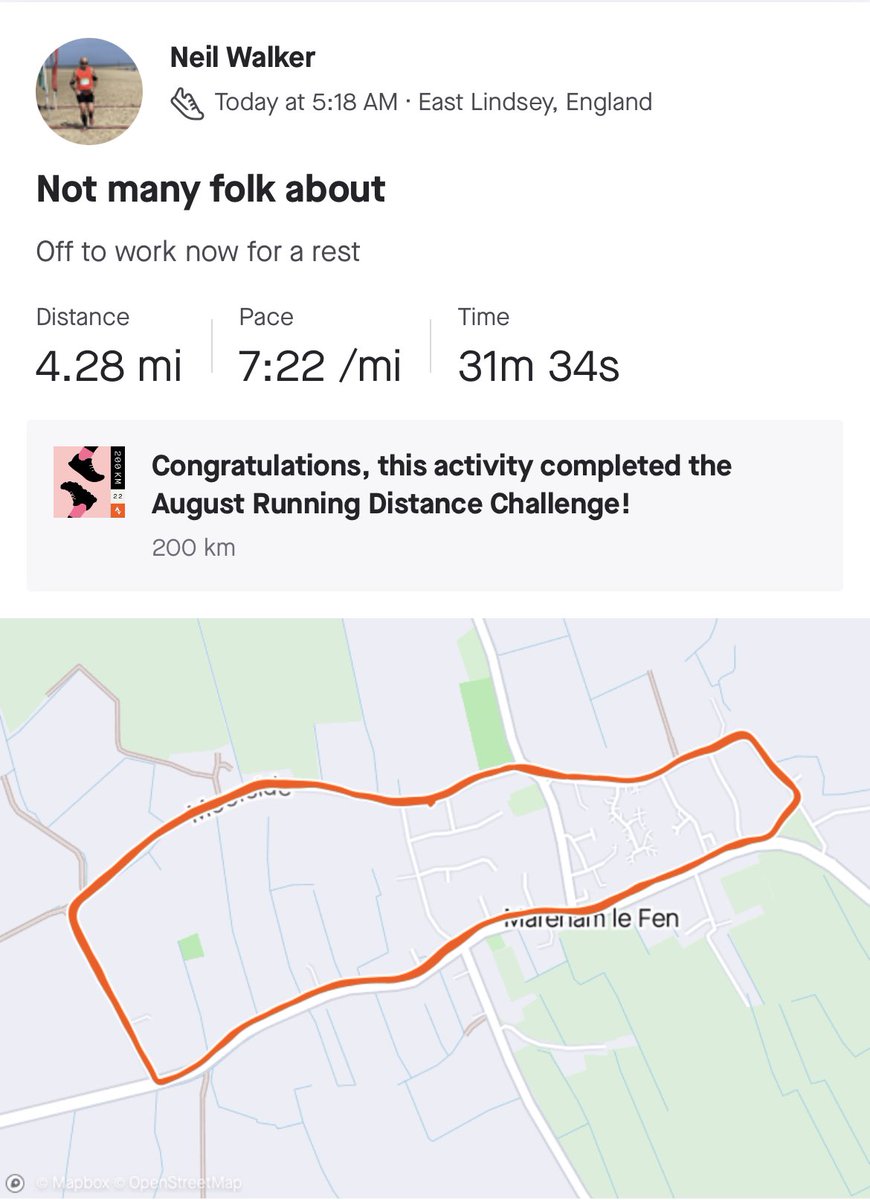 neilwalk's tweet photo. A few Early morning miles today. Not sure how my VO2 Max has creeped  upto 61 #ukrunchat @UKRunChat #running https://t.co/e4L5sj7oHK