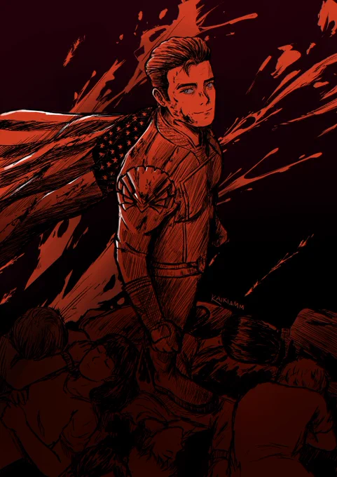 // blood, death"Hahaha... alright!"#TheBoys #theboysfanart #HOMELANDER #artph 
