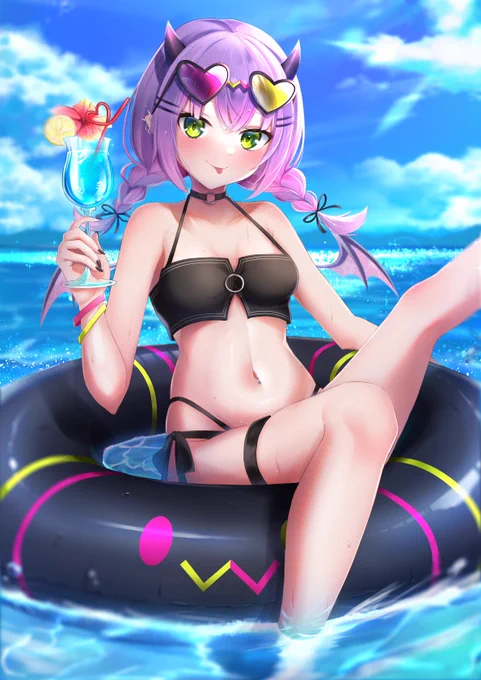 トワ様水着#TOWART  #常闇トワ#夏休みはフォロワーさんが増える 