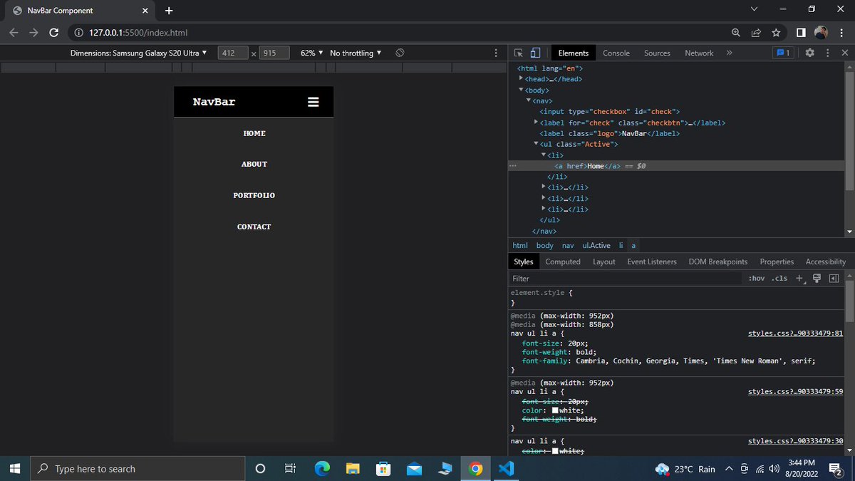 Adwayyyyy's tweet photo. Day #2 of Web development
Made this Responsive Navbar component using HTML and CSS
Link of the website-https://t.co/A3jy6kRyJG
#FrontendMentor #CodeChallenge #100daysofcode #webdesign #WebDevelopment #devsnest150daychallenge #devsnest #Day2 https://t.co/I30cNolCEb