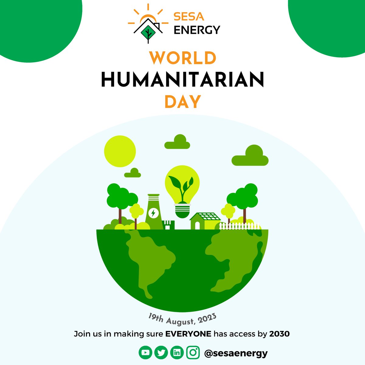 sesaenergy's tweet photo. It’s #WorldHumanitarianDay! We promote Human Welfare in #eastafrica through access to sustainable power. Access to #power is a basic right to every human being especially to the ones in the rural areas of the east african region. https://t.co/8lkcLZyQgD