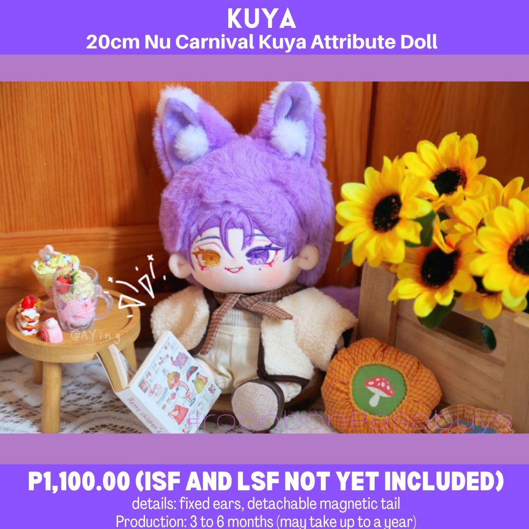 roonbonbakery's tweet photo. PH GO / Pasabuy
Pre-order: Kuya by @/Legend_of_Bean
20cm Kuya Attribute Doll
RTs appreciated 💖
Deadline: 09/13; 8PM
ISF+LSF: ✖️
Production: 3 to 6 months
Details + to Order:
https://t.co/TturbeEo28

Questions?📨
#20cmdoll #dolls #roonbonPasabuys #NuCarnival #NuCarnivalKuya https://t.co/WTbRIu3FLG