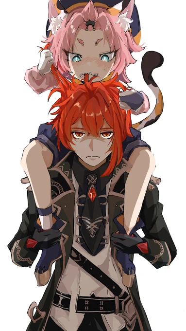 クレーちゃんとディオナと義兄弟  #原神  #Kaeya  #Diluc 